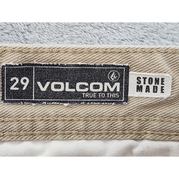 Volcom Stone Made Stretch Cotton Chino Pants Size 29 Tan Casual Straight Leg - Picture 6 of 15